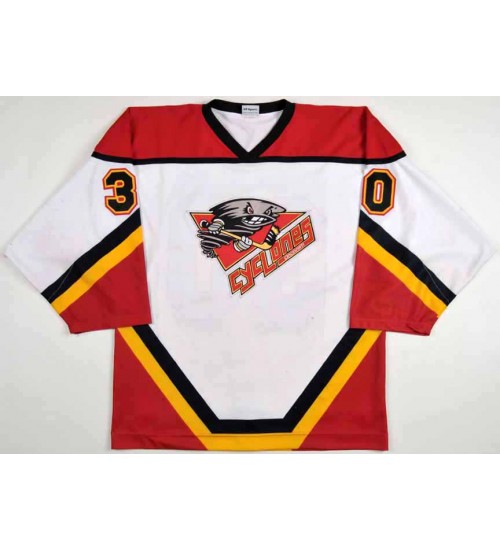 Custom ECHL 2002 03 Cincinnati Cyclones 30 Peter Hamerlik Hockey Jersey Home White